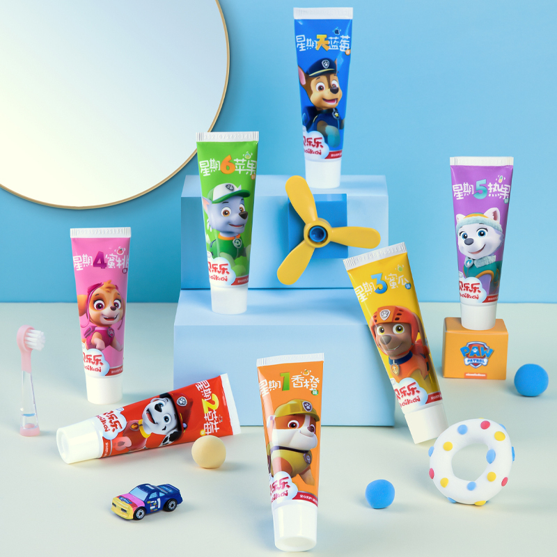 冷酸灵牙膏牙刷套装贝乐乐7彩童趣儿童牙膏阿奇牙刷1支天天牙刷1支