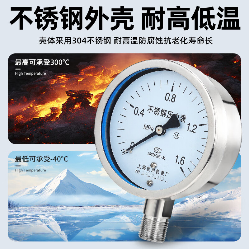 SYCIF仪川压力表Y-100BF 0-1.6Mpa(块)高清大图