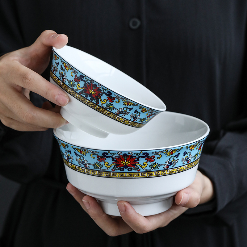 苏氏陶瓷 SUSHI CERAMICS 餐具套装 景泰蓝精品餐具陶瓷碗盘碟勺子10头釉中彩餐具精美礼盒装高清大图