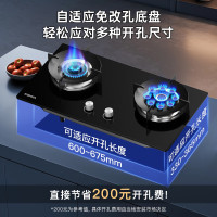 康佳(KONKA) 燃气灶煤气灶双灶具 5.2kW九孔猛火鸳鸯灶台式嵌入式 钢化玻璃灶JZT-B900Y（天然气）