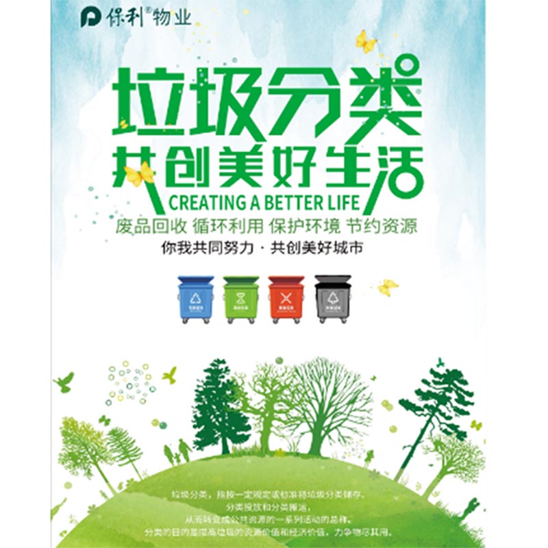 格具(GEJU)垃圾分类海报标识牌标识60*80单张 定制100张起拍高清大图