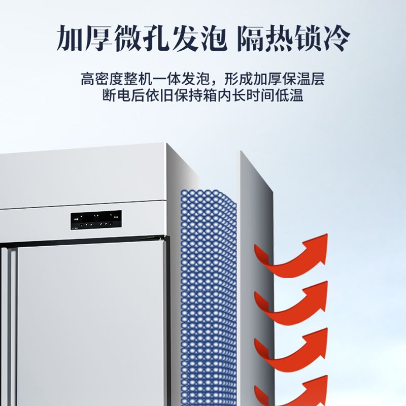 澳柯玛(AUCMA)VCF-1360AJ六门冰箱商用冰柜不占地冷冻厨房酒店4开立式