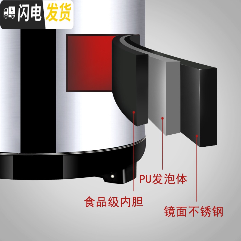 三维工匠304不锈钢奶茶桶商用保温桶小型带水龙头奶茶店茶桶豆浆桶大容量 10红色奶茶桶饭盒/提锅高清大图