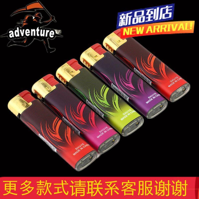 新款创意电子包纸塑料防风打火机充气便利店超市批50支一盒包邮