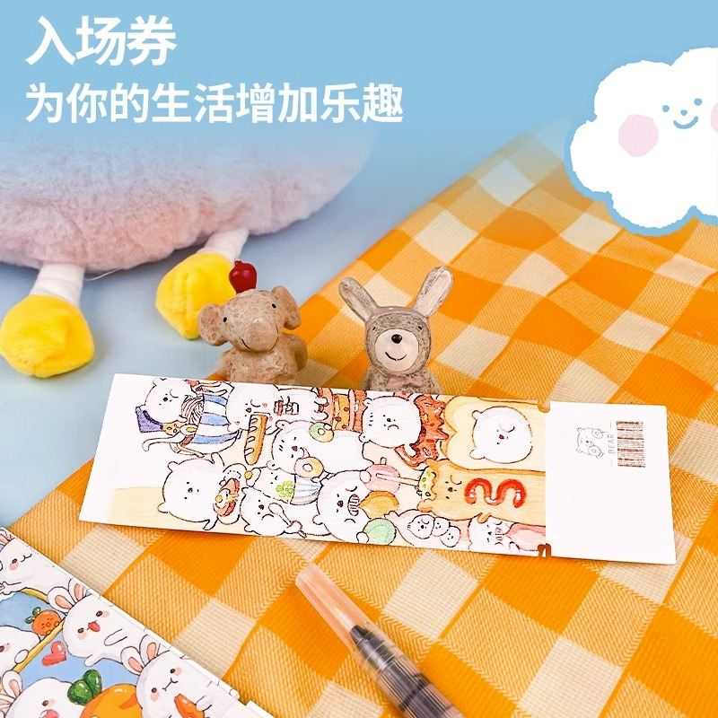 二四节气+线稿+颜料+笔 [正版]水彩线稿填色 DIY日历 书签记录重要时刻和美好回忆 陪伴阅读时光 挂件装饰点缀生活