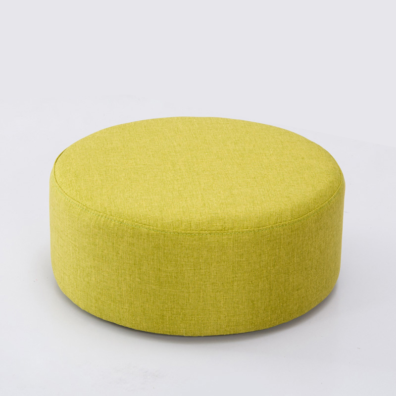 森美人简约矮凳布艺时尚圆凳茶几凳子彩色儿童凳创意休闲坐墩子幼儿园 纯草绿