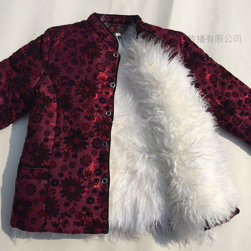 举翼王子中老年羊毛棉袄女真皮毛一体外套加厚保暖羊皮棉衣棉服高清大图