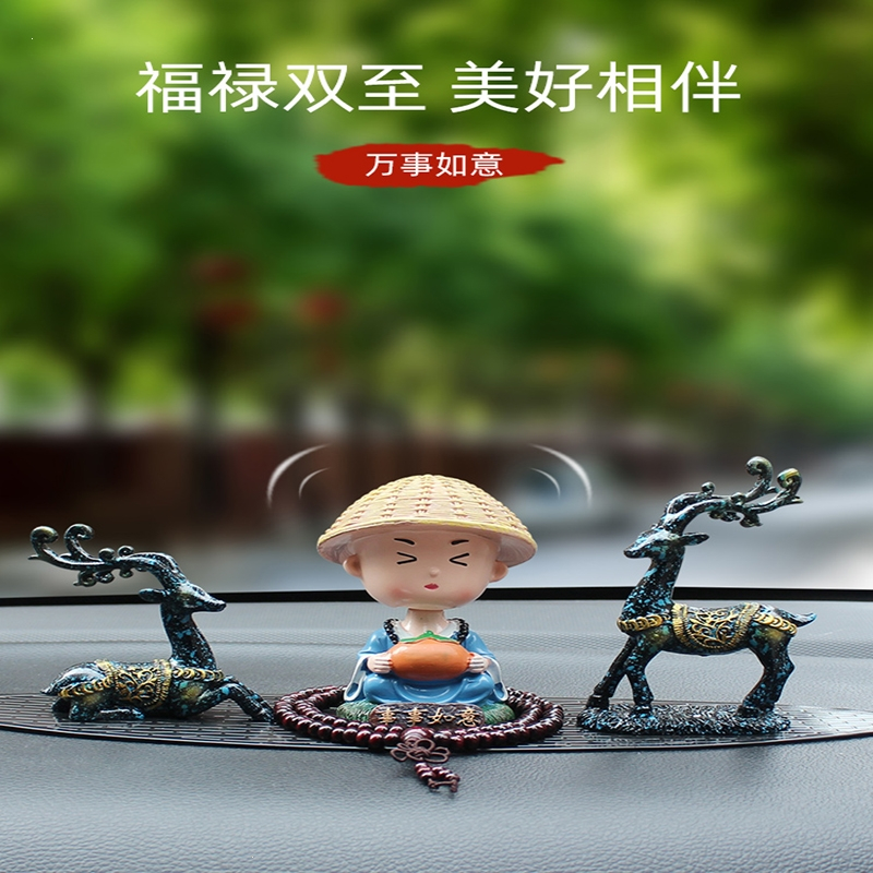 闪电客一路平安鹿汽车摆件车内饰品2023新款男士车上中控台车载装饰用品