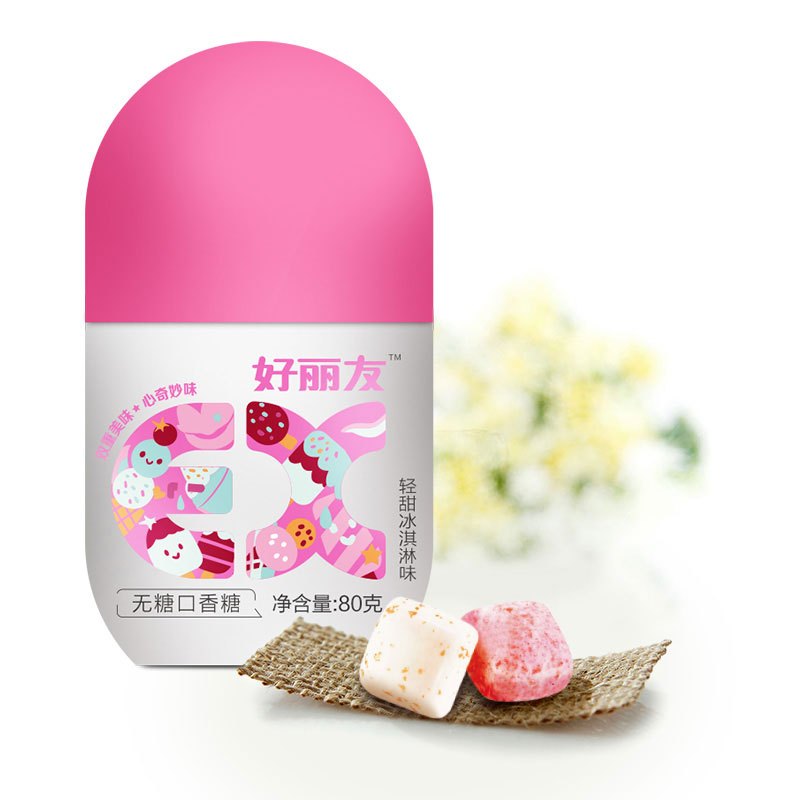 好丽友(Orion) 口香糖 无糖口香糖(轻甜冰淇淋味)80g/瓶 新品尝鲜