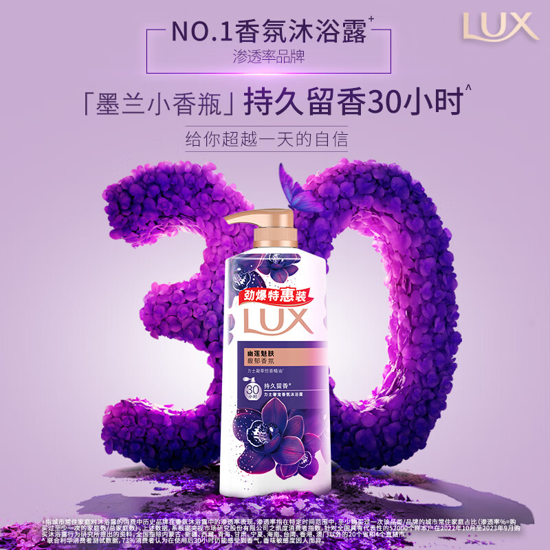 力士(LUX)精油香氛沐浴露套装 幽莲魅肤680gX2 香味持久