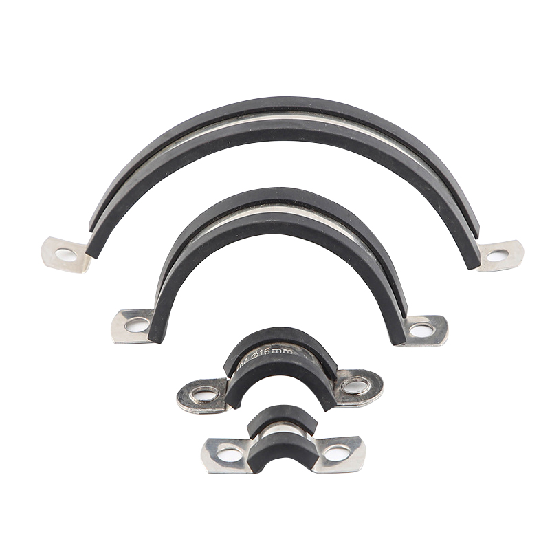 红鲸鱼 U型不锈钢胶条骑马卡 管卡管箍线夹抱箍(双铆40mm)个高清大图