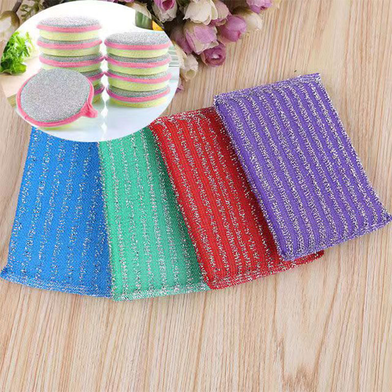 蒙浩博百洁布刷碗布双面钢丝棉4片包