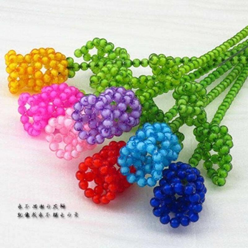 手工串珠diy材料包8mm96面亚克力地球珠珠中珠编制珠子散珠批发斤 随机混色100颗(不送线) 8mm一斤约2100颗