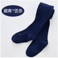 儿童连裤袜春秋冬中大童幼儿打底裤袜加厚女童针织棉舞蹈连裤袜 115码适合身高110-130 藏青色