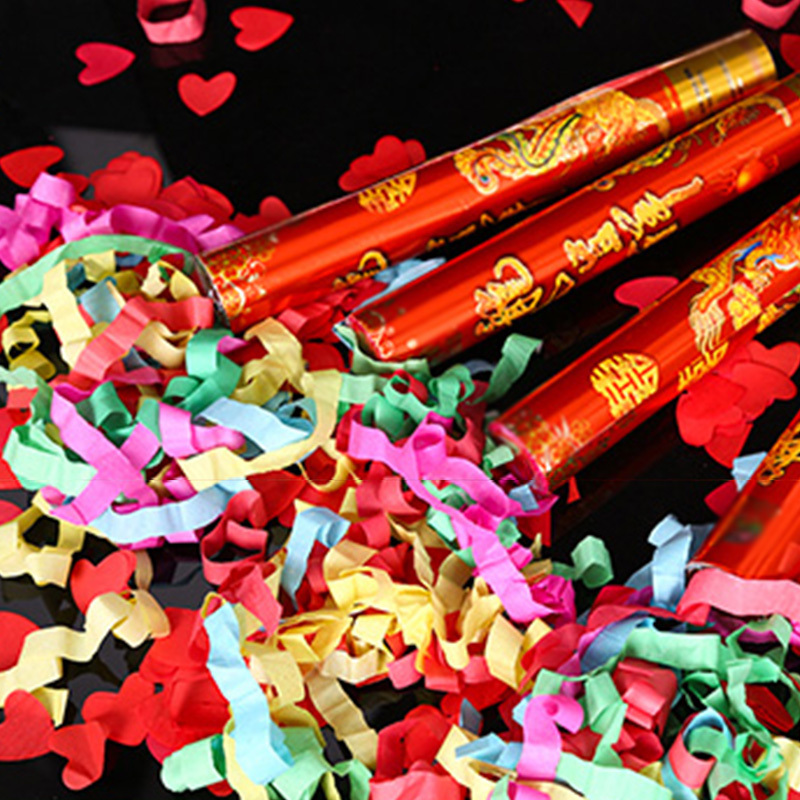 礼炮结婚礼花筒花炮手持花瓣雨彩带礼炮龙凤呈祥款4根40型号