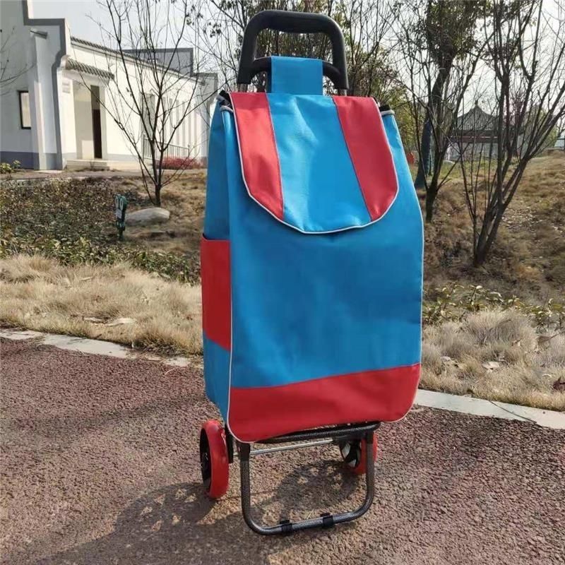 小拉车家用折叠爬楼两轮拉杆车超市便携老年人手推车|天蓝水晶