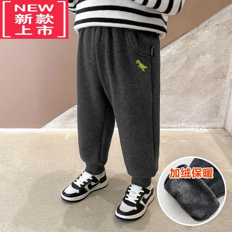 可莉允板牙男童加绒运动裤子冬装秋冬款婴儿童装宝宝小童保暖卫裤潮冬季保暖裤图片