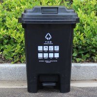 惠洁(huijie)塑料分类垃圾桶户外垃圾桶60L脚踏垃圾桶可定制YY-D140蓝色