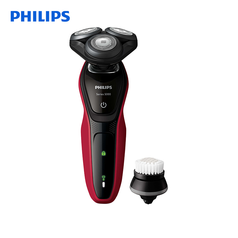 飞利浦(Philips)电动剃须刀S5095/58 旋转式三刀头充电刮胡刀 全身水洗 一机两用 剃须+洁面 配控油洁面刷