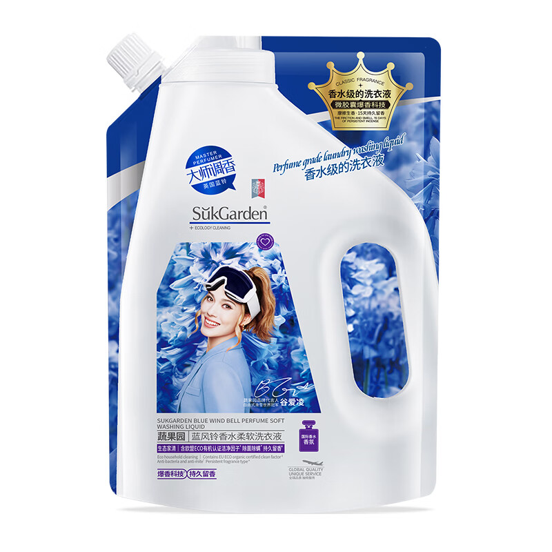SukGarden蔬果园 蓝风铃香水柔软洗衣液(袋装)500g