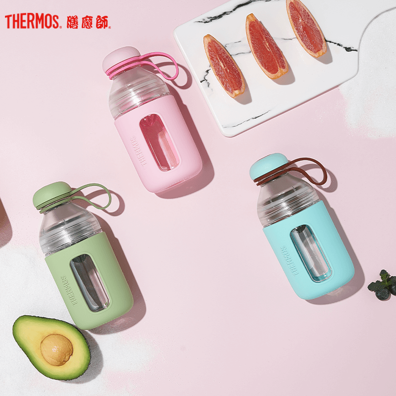 膳魔师（Thermos）塑料杯tcseB.Duck联名款元气水果奶昔榨汁杯摇摇杯男女学生随手杯430ML手提高清大图