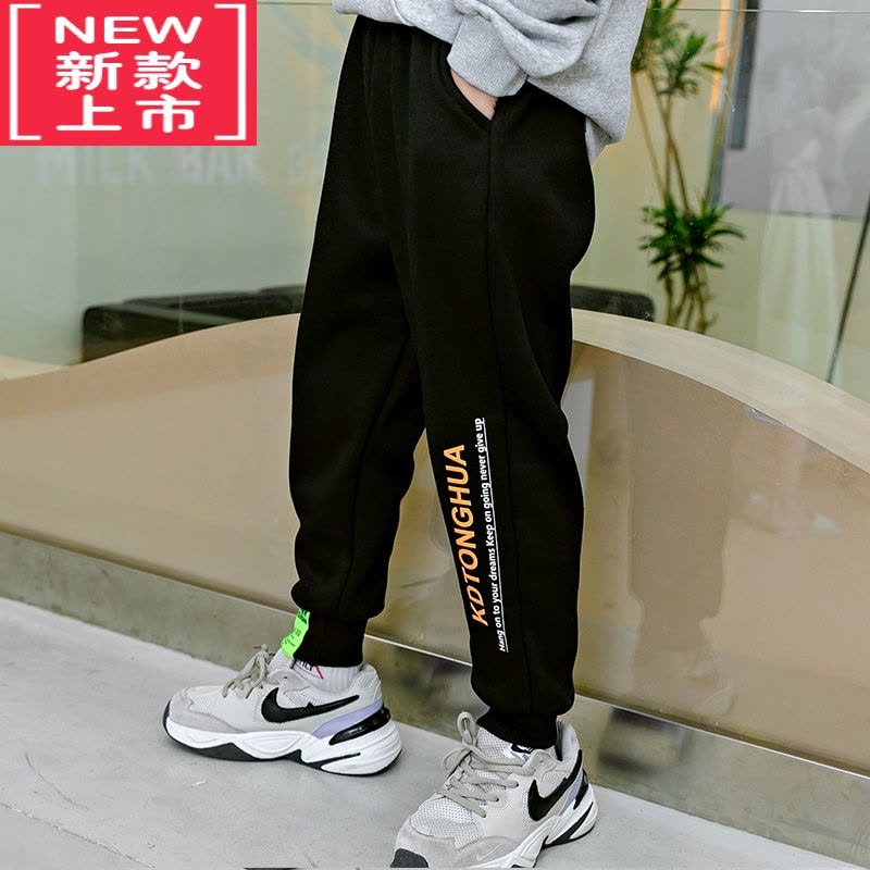 可莉允男童秋冬奥粒绒运动裤子儿童加绒加厚保暖裤休闲长裤中大童卫裤潮图片