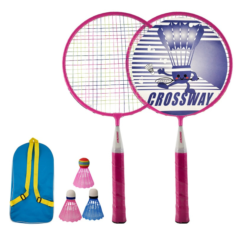 克洛斯威儿童羽毛球拍2只装y401小学生26岁初学羽双拍套装