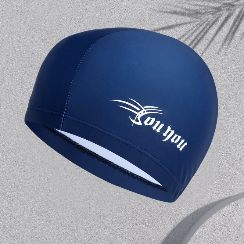 佑游泳帽男布料不勒头成人舒适男士护耳游泳头套儿童大号泡温泉帽子