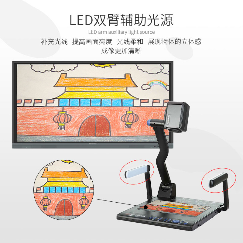 鸿合HZ-V570实物展台投影仪扫描仪教学录制专业办公网络远程多媒体