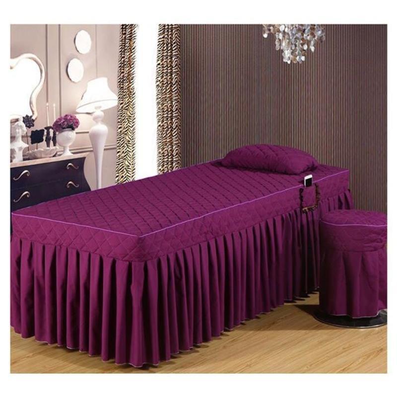 美容床罩枕套两件套美容床按摩床配套床罩美容院洗头理疗推拿带洞 深