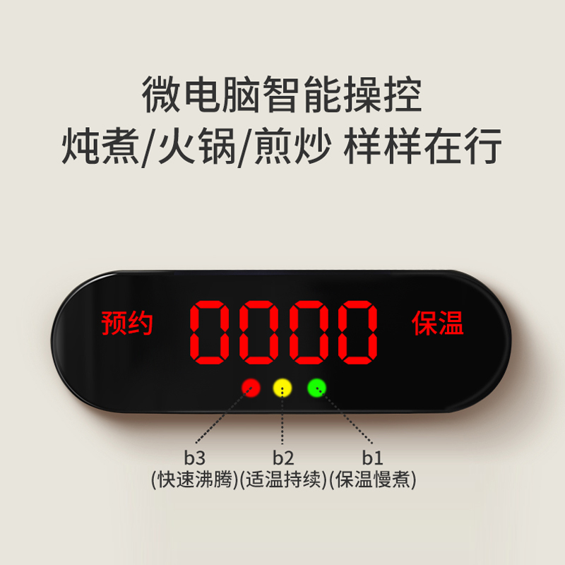 洛贝(luby)4EPM05阿迪锅电压力锅4L家用多功能全自动智能电高压锅 预约定时一锅煮两样 [无涂层+鸳鸯胆]白色