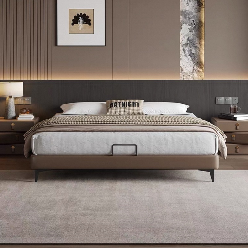 无床头全实木高脚简约矮床榻榻米小户型次卧双人床 1.5*2.0米【升级版5D床板】 零压护脊舒眠床垫【软硬适中睡感】+1柜