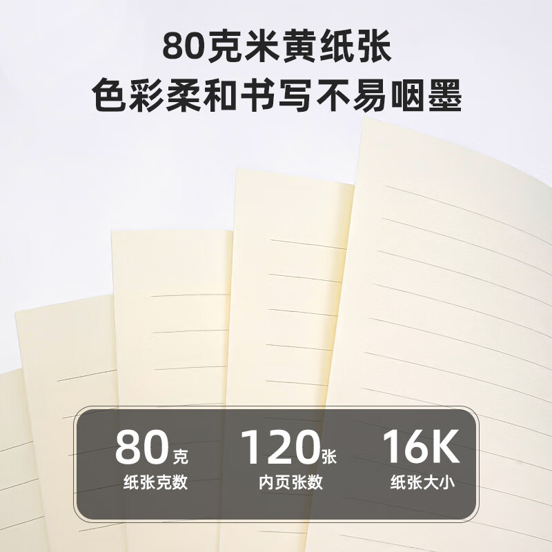得力(deli)16K/120张羊巴皮笔记本子 加厚软面皮面本记事本日记本250mm*175mm 灰色3345