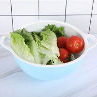 诺派(NUOPAI)塑料双层 洗菜篮 洗菜漏水篮子 厨房沥水篮 洗菜盆 滤水篮 水果篮 C6802