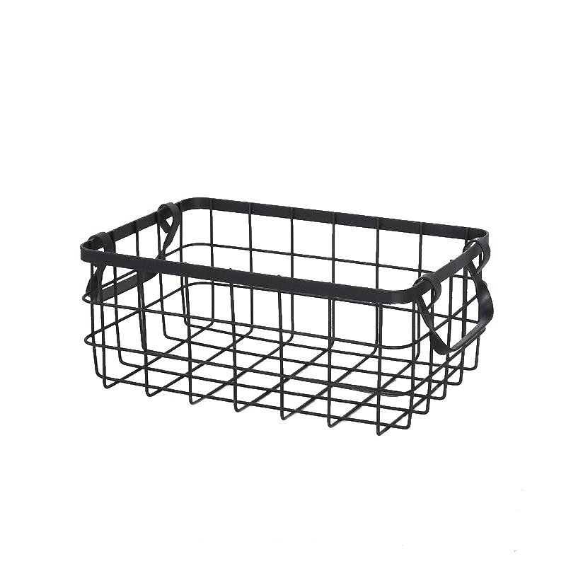 家柏饰(CORATED)北欧ins收纳篮铁艺桌面收纳盒收纳浴室化妆品零食储物收纳筐高清大图