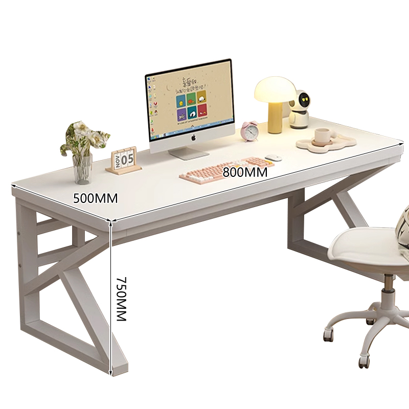 中豫鑫泽ZYXZ5040220 实木电脑桌台式书桌卧室家用办公桌 0.8米白色高清大图