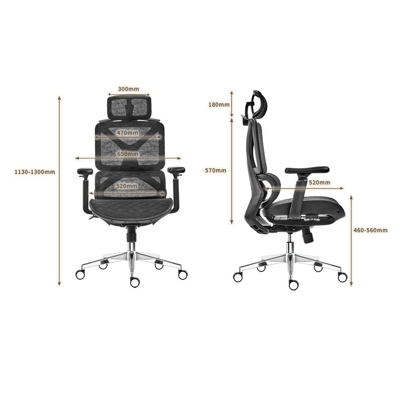 臻远 ZY-8937 办公椅人体工学椅转椅 黑框 单位:把高清大图