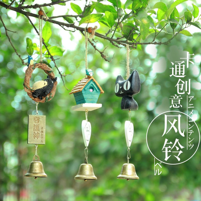 zakka日式树脂龙猫风铃挂饰 萌物创意和风挂件宿舍阳台装饰品