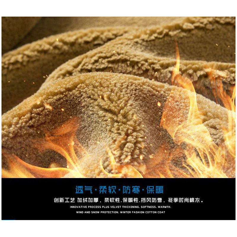 JEEP吉普男士夹克冬季中年男士加厚保暖休闲外套翻领棉服加绒棉袄纯棉休闲上衣