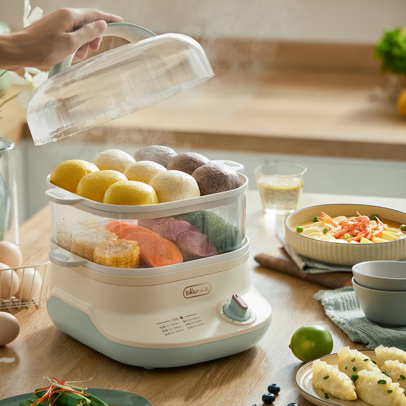 小熊 DZG-C60Q8 电蒸锅煮蛋器蒸锅家用电蒸笼多功能双层大容量早餐电热煮锅
