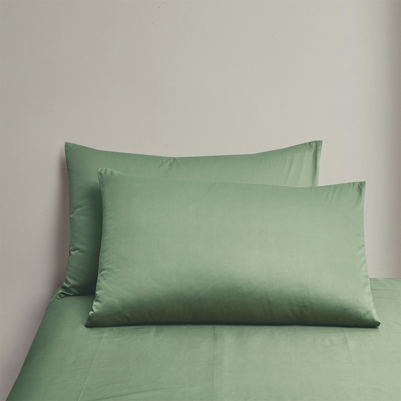 罗莱 简粹60S全棉贡缎四件套绿色200*230cm高清大图