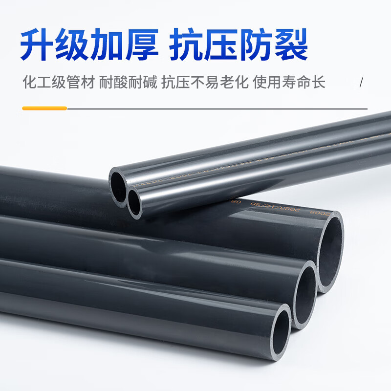 3M UPVC化工工业管道塑料硬给水管材国标排水 DN100(外径110*5.3mm)每米高清大图
