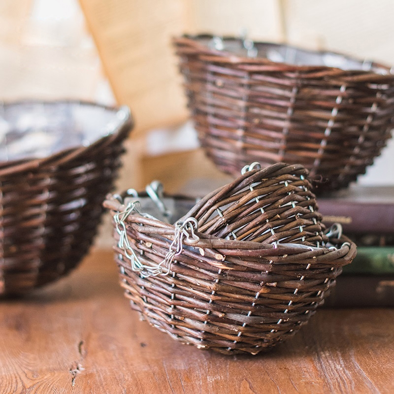 美帮汇柳编经典吊篮吊兰花篮花盆花器 欧式美式田园乡村 吊篮L 中高清大图