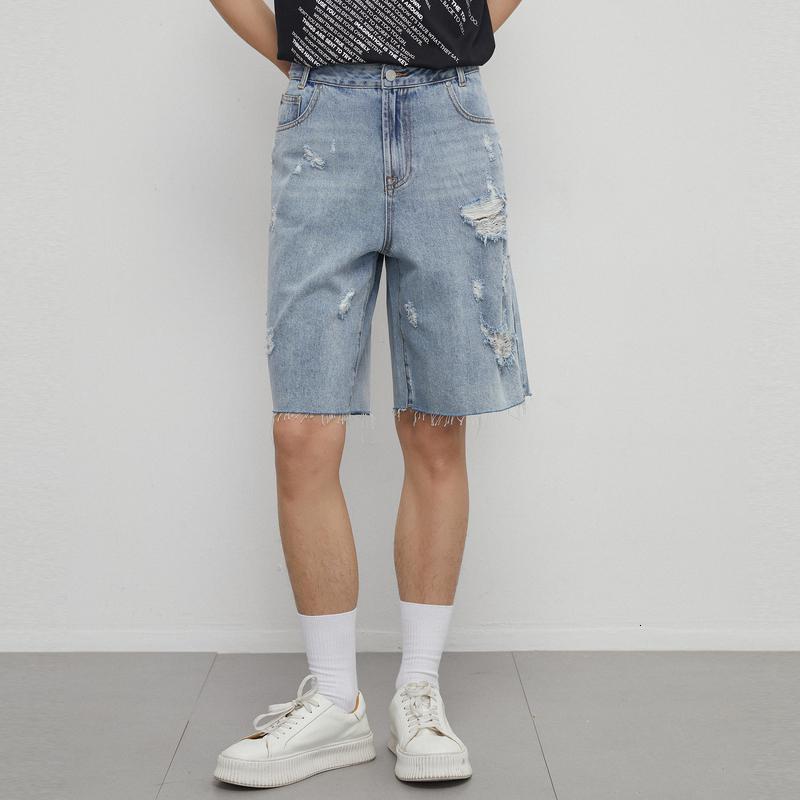 1件5折价85mecity男时尚破洞牛仔中裤