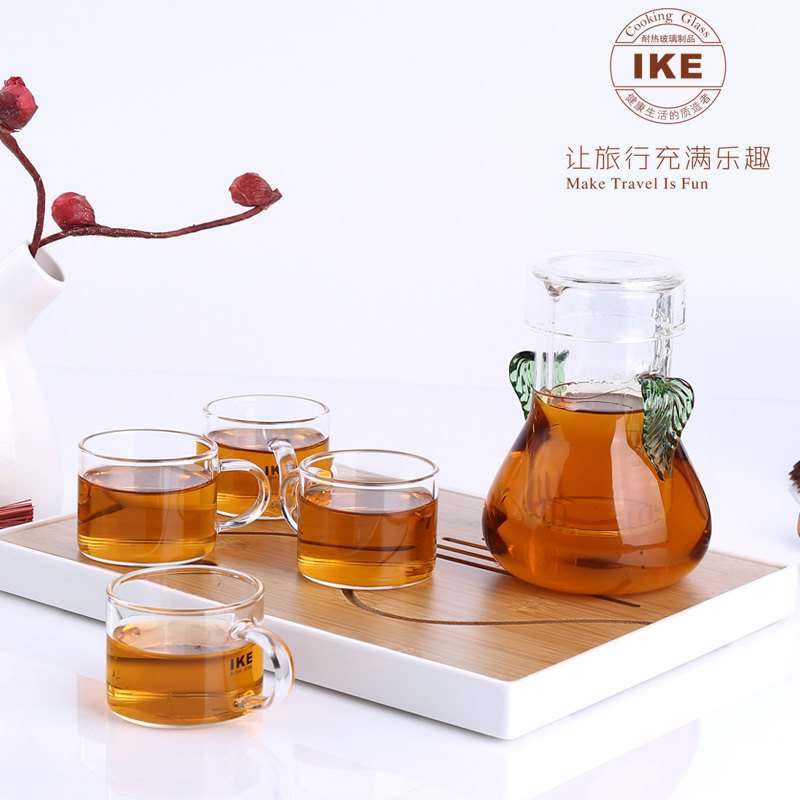 IKE高硼硅玻璃旅行茶具 干泡台茶具套装 办公茶具套装 会议礼品