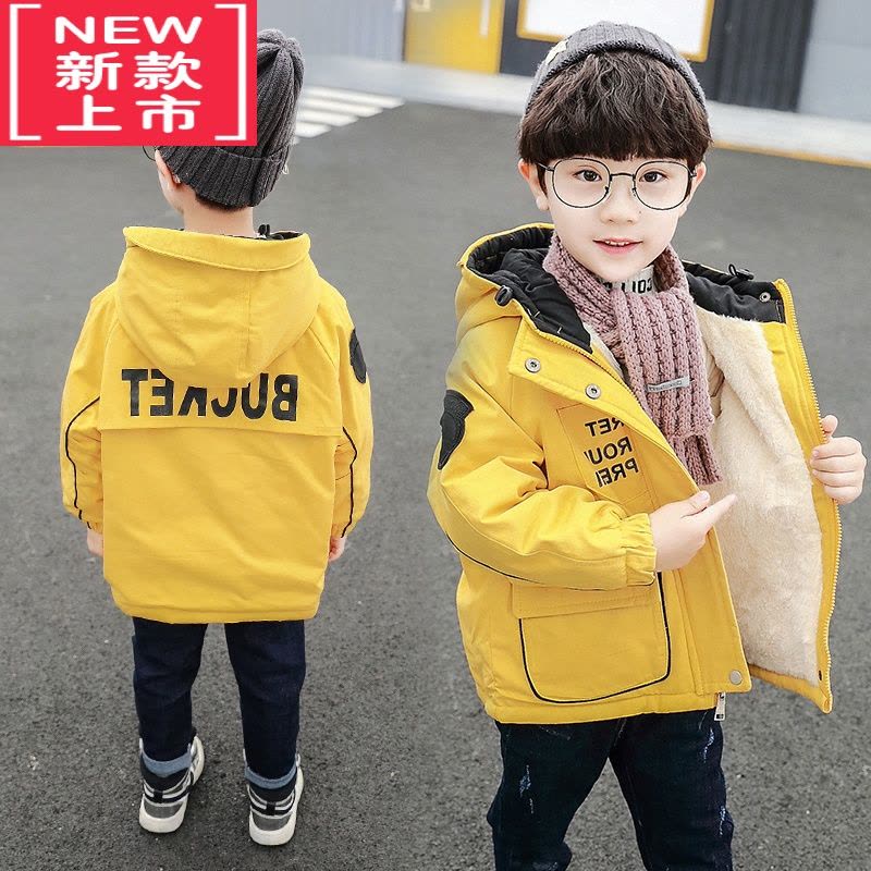 可莉允香港男童棉衣秋冬装派克服2022新款儿童加绒棉服帅气小男孩外套潮图片