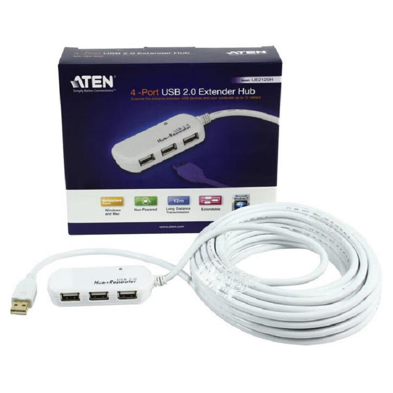 ATEN宏正4端口USB2.0长距离Hub集线器 usb分线器一拖四 UE2120H工业级高清大图