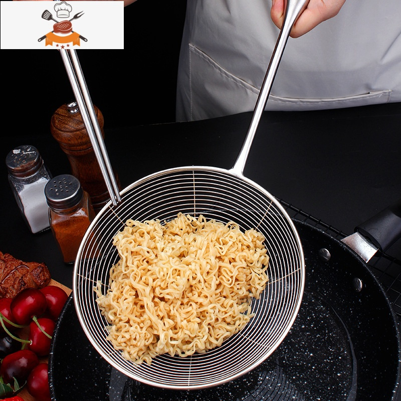 敬平304不锈钢漏勺线漏勺笊篱捞面捞饺子油炸麻辣烫家用厨房大号长柄