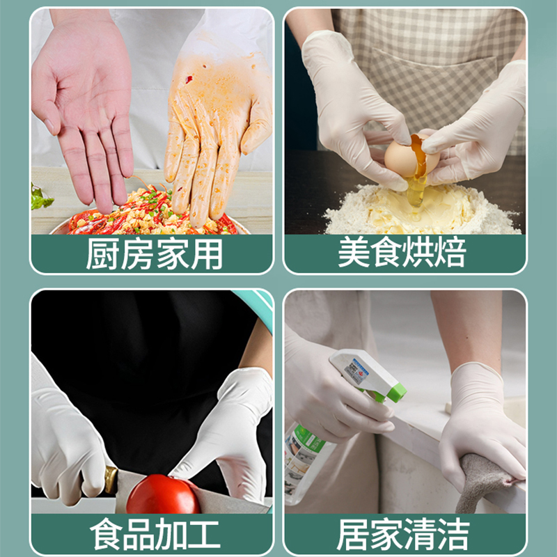 一次性手套乳胶丁腈橡胶餐饮家务厨房 加厚型PVC手套[1袋20只]L码高清大图