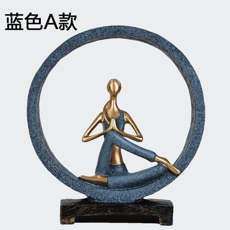 美帮汇瑜伽少女人物摆件客厅装饰品电视柜玄关书房现代简约创意家居摆设高清大图